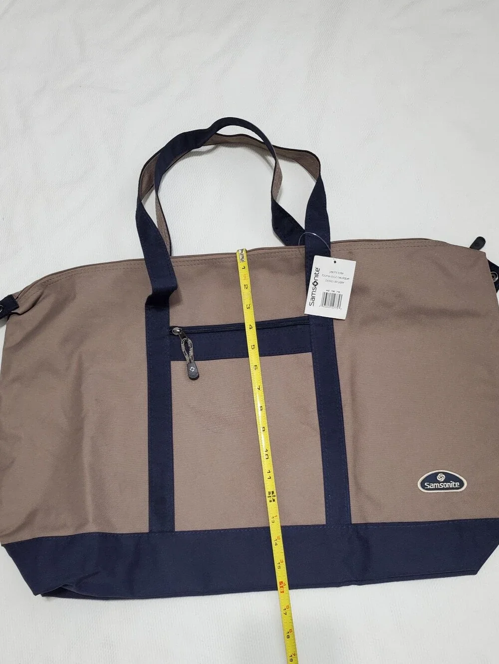 Samsonite Yacht Tote Tan Blue Large NEW